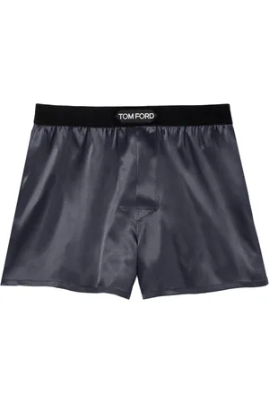 Tom Ford Badkleding, Heren, Zwart, S, Fluweel Patch Zijden Ondergoed Grijs