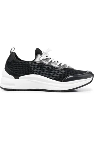 Emporio Armani Schoenen, Dames, Zwart, 36 EU, Polyester, Sneakers