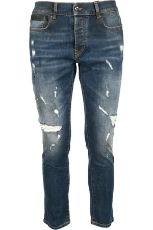 Costume National Jeans, Heren, Blauw, W32, Katoen, Moderne Jeans met Katoen en Elastaan