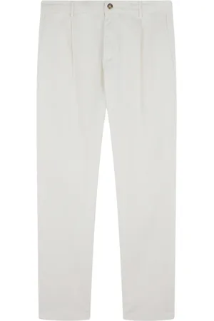 Paul & Shark Broeken, Heren, Wit, L, Katoen, Katoenen Chino Broek met Plooien