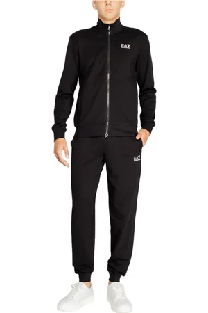 EA7 Sport, Heren, Zwart, S, Katoen, Herencollectie Herfst/Winter Katoenen Pakken