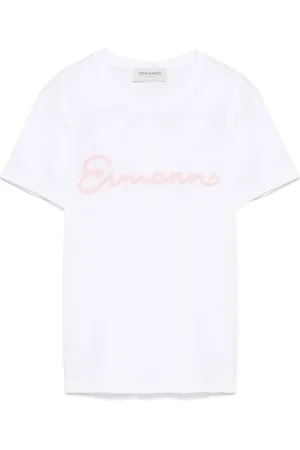 ERMANNO SCERVINO Tops, Dames, Wit, S, Katoen, Casual Katoenen T-shirt voor Mannen