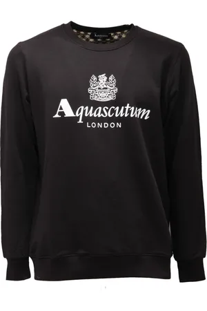 Aquascutum Sweatshirts & Hoodies, Heren, Zwart, M, Katoen, Katoenen sweatshirt met geborsteld interieur