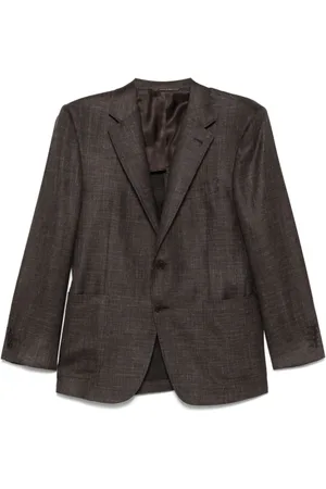 CANALI Jassen, Heren, Bruin, XL, Aardebruine Jas met Schoudervullingen