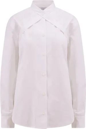 OFF-WHITE Blouses & Shirts, Dames, Wit, S, Katoen, Witte Gekruiste Bandjes Lange Mouwen Shirt