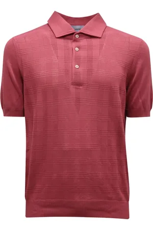 LARDINI Tops, Heren, Roze, M, Geperforeerde Italiaanse Stijl Model Shirt