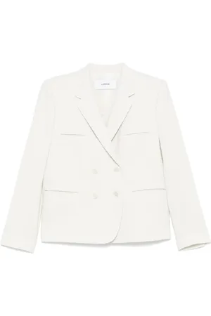 LARDINI Jassen, Dames, Wit, S, Witte Dubbel-Borst Jas met Zakken