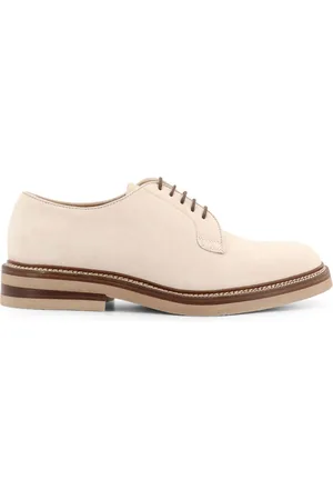 Brunello Cucinelli Schoenen, Heren, , 41 1/2 EU, Suède, Platte schoenen suède vetersluiting