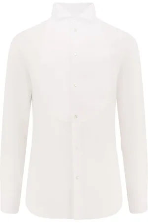 Giorgio Armani Overhemden, Heren, Wit, L, Katoen, Witte Wing Kraag Shirt Italië