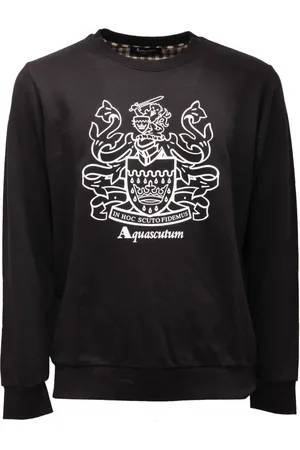 Aquascutum Sweatshirts & Hoodies, Heren, Zwart, M, Katoen, Katoenen sweatshirt met geborstelde binnenkant
