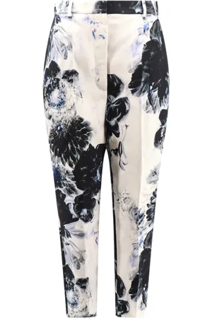 Alexander McQueen Broeken, Dames, Veelkleurig, S, Witte Broek met Italiaanse Details