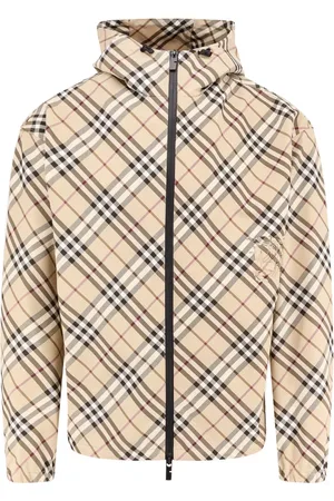 Burberry Jassen, Heren, , S, Polyester, Jas met Rits en Capuchon
