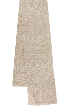 Brunello Cucinelli Accessoires, Dames, , ONE Size, Linnen, Rustieke Franje Linnen Sjaal