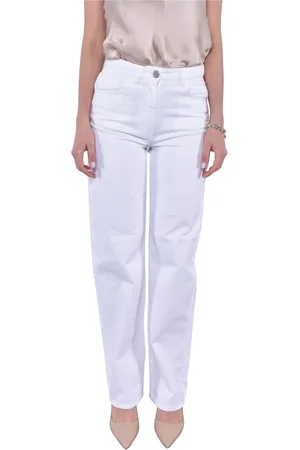 MVP Wardrobe Broeken, Dames, Wit, S, Denim, Regular fit denim jeans met lage taille