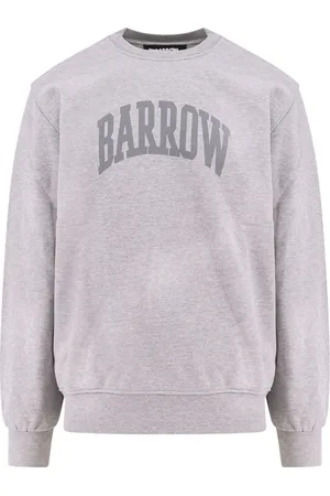 BARROW Sweatshirts & Hoodies, Heren, Grijs, L, Katoen, Grijze Trui met Ribboorden