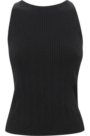 D.EXTERIOR Tops, Dames, Zwart, S, Zwarte Mouwloze Geribbelde Top