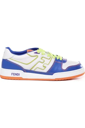Fendi Schoenen, Heren, Veelkleurig, 43 EU, Leer, Sneakers met veters en logo detail