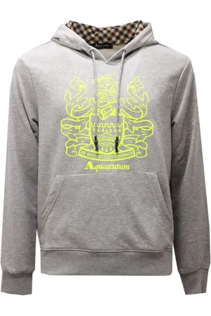 Aquascutum Sweatshirts & Hoodies, Heren, Grijs, M, Katoen, Grijze Katoenen Hoodie Sweatshirt