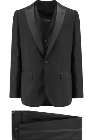 Dolce & Gabbana Pakken, Heren, Zwart, M, Wol, Zwarte Jurken met Revers en Knopen