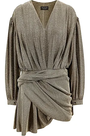 Balenciaga Kleedjes, Dames, Geel, S, Stijlvolle Zwarte Jurk