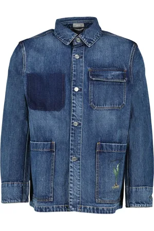 Dior Jassen, Heren, Blauw, L, Denim, CD Muguet Denim Jas