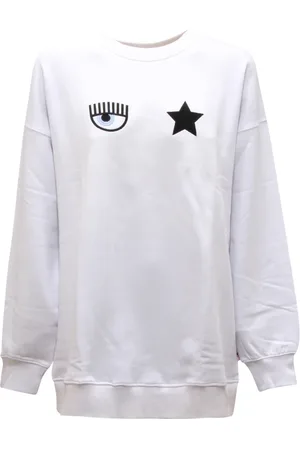 Chiara Ferragni Sweatshirts & Hoodies, Dames, Wit, M, Eyestar Sweatshirt met Felpa Voering