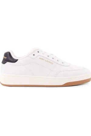 Saint Laurent Schoenen, Heren, Wit, 43 EU, Leer, Witte Sneakers met Logo Patch
