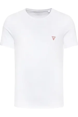 Guess Tops, Heren, Wit, M, Katoen, Basis Katoenen T-Shirt - Wit