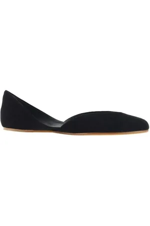 The Row Schoenen, Dames, Zwart, 39 EU, Suède, Verlengde Amandel Teen Suède Ballerina