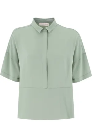 LE TRICOT PERUGIA Blouses & Shirts, Dames, Groen, S, Overhemd met knoopsluiting