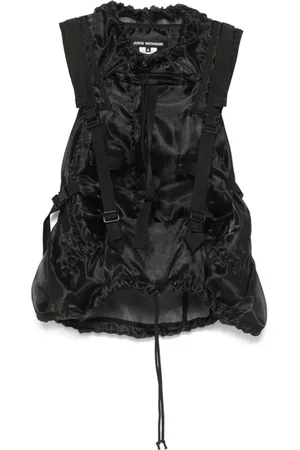 JUNYA WATANABE Tops, Dames, Zwart, M, Zwarte Trekkoord Hals Rits Shirt