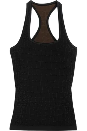 Jacquemus Tops, Dames, Zwart, S, Zwarte Geribbelde Tanktop Scala