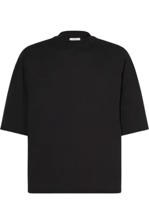 The Row Tops, Heren, Zwart, M, Katoen, Elegant Mock Neck T-shirt