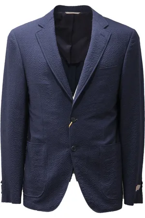 CANALI Jassen, Heren, Blauw, L, Wol, Wol Stretch Jas Made in Italy
