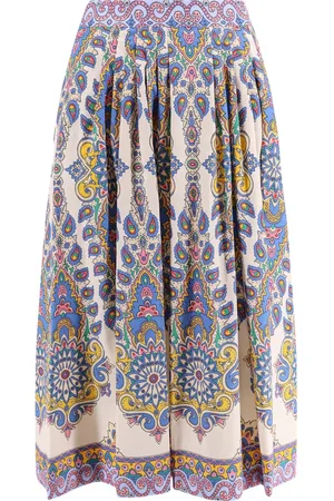 Etro Rokken, Dames, Veelkleurig, M, Katoen, Hoge Taille Beige Rok met Zakken