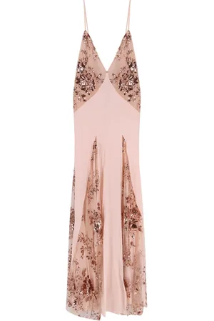 Elisabetta Franchi Kleedjes, Dames, Roze, L, Roze zijden jurk met verstelbare bandjes