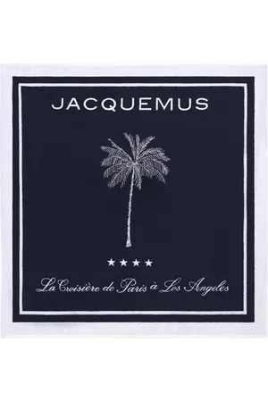 Jacquemus Interieur, unisex, Blauw, ONE Size, Katoen, Cruise Towel /White Cotton Scarf