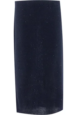Fabiana Filippi Rokken, Dames, Blauw, S, Katoen, Elegante Sequin Pencil Rok