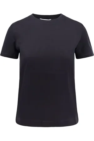 Max Mara Tops, Dames, Zwart, S, Katoen, Zwarte T-shirt met Voorkant Borduurwerk
