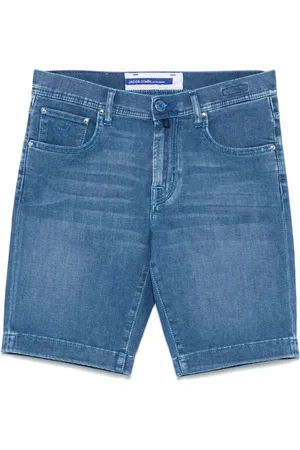 Jacob Cohen Korte broeken, Heren, Blauw, W36, Denim, Blauwe Klassieke Five-Pocket Jeans