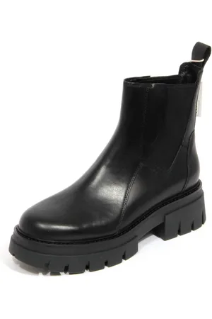 Ash Schoenen, Dames, Zwart, 40 EU, Beatles Leren Laarzen met Links