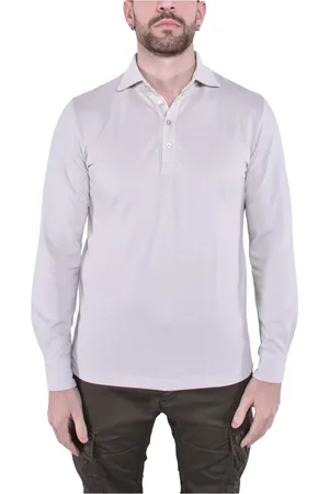 ELEVENTY Tops, Heren, , L, Katoen, Lange mouw katoenen poloshirt