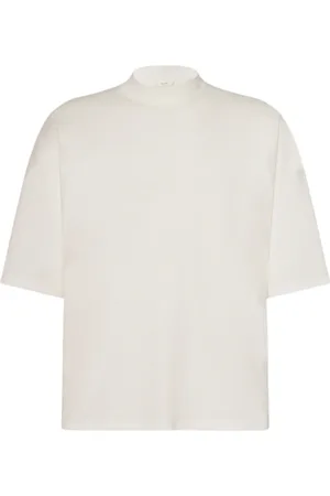 The Row Tops, Heren, Wit, L, Katoen, Luxe Mock Neck T-shirt