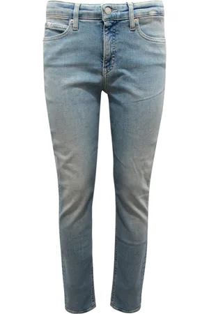 Calvin Klein Jeans, Dames, Blauw, W29, Skinny Mid Rise Broek