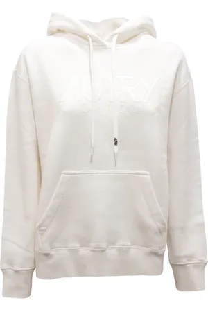 Autry Sweatshirts & Hoodies, Dames, Wit, S, Iconische Witte Hoodie Gemaakt in Italië