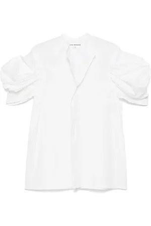 JUNYA WATANABE Blouses & Shirts, Dames, Wit, M, Witte Pofmouw Shirt met Plooien