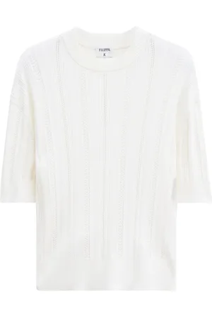 Filippa K Truien, Dames, Wit, XS, Gevlochten T-shirt