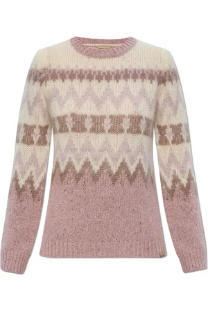 Woolrich Truien, Dames, Roze, L, Wol, Trui met patroon