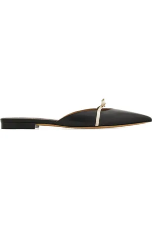 Salvatore Ferragamo Schoenen, Dames, Zwart, 39 1/2 EU, Leer, Giulye Plana Zwarte Muiltjes