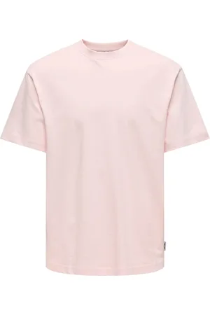 Only & Sons Tops, Heren, Roze, XL, Roze Casual T-shirt